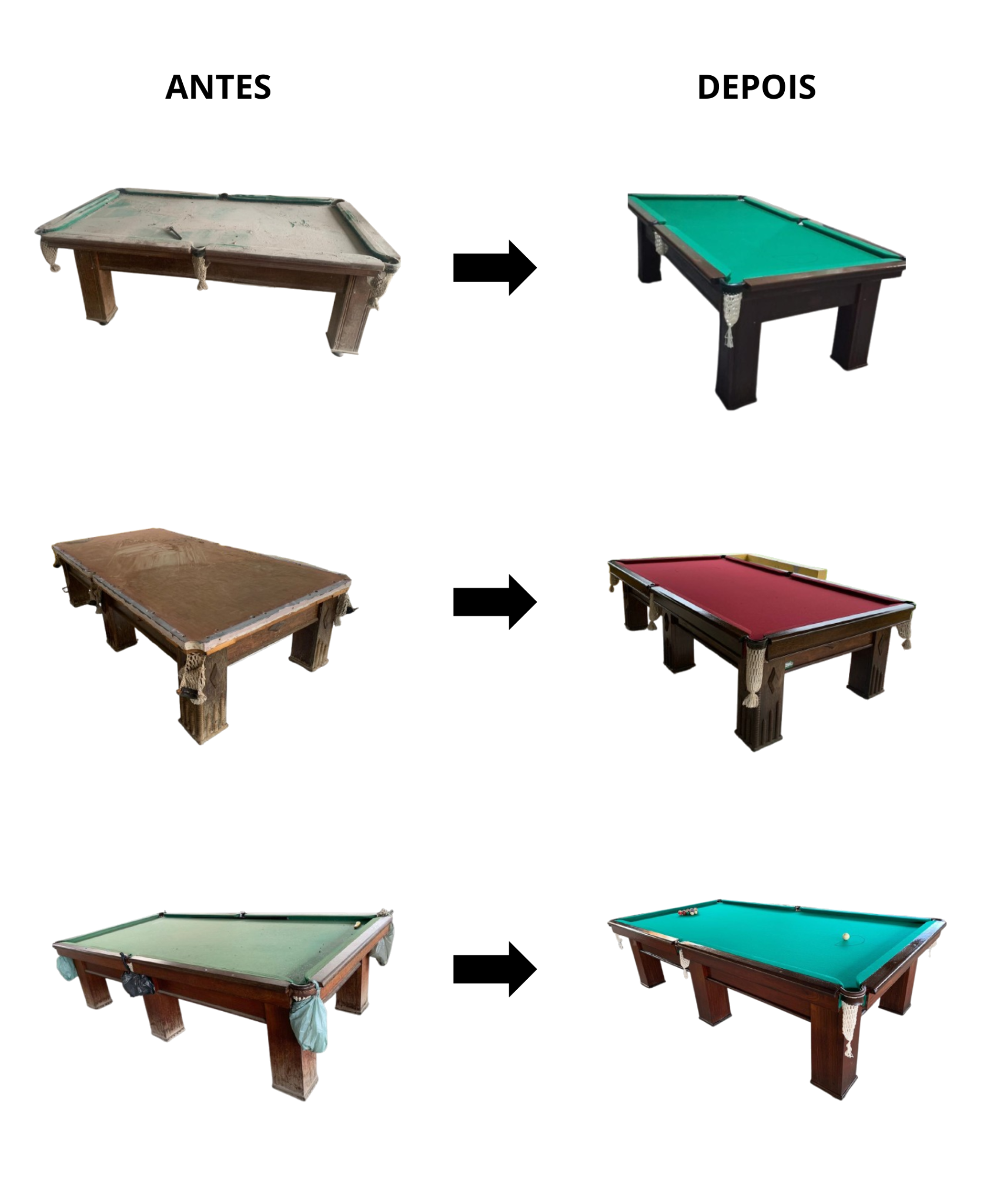 Reformas de mesas de sinuca